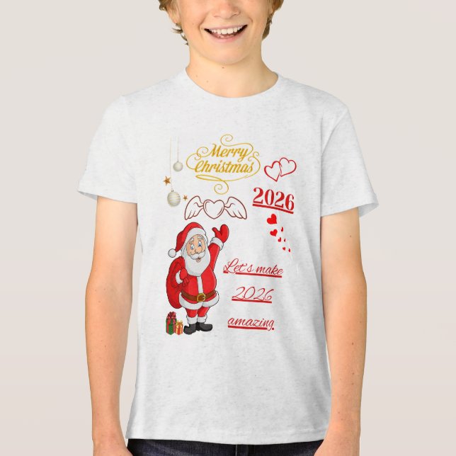 Kids Happy New Year T-Shirt Tri-Blend Shirt (Vorderseite)