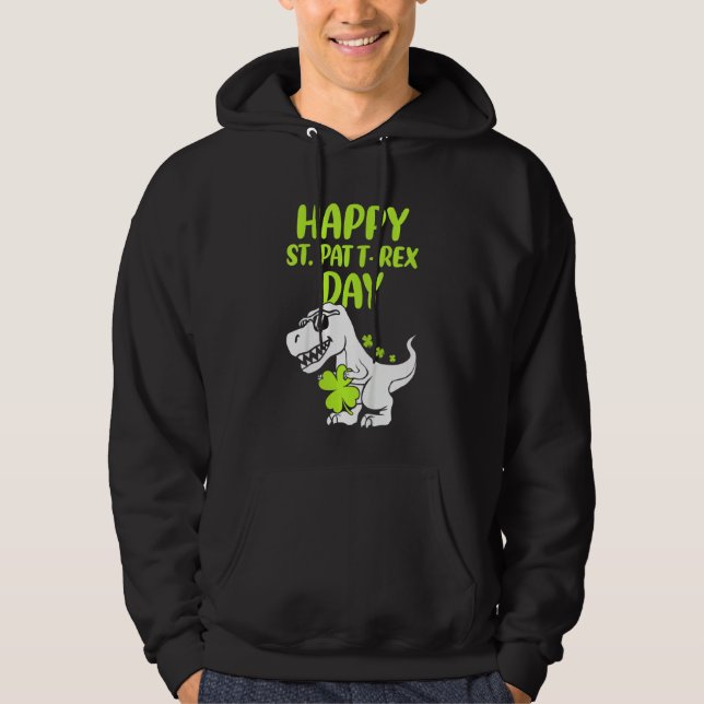 Kids Happy St Pat T Rex Day Dino Saurus St Patrick Hoodie (Vorderseite)