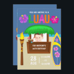Kids Hawaiian Luau Party Fotoeinladung hinzufügen Einladung<br><div class="desc">Anpassbar an Ihre Eventspezifikationen.</div>