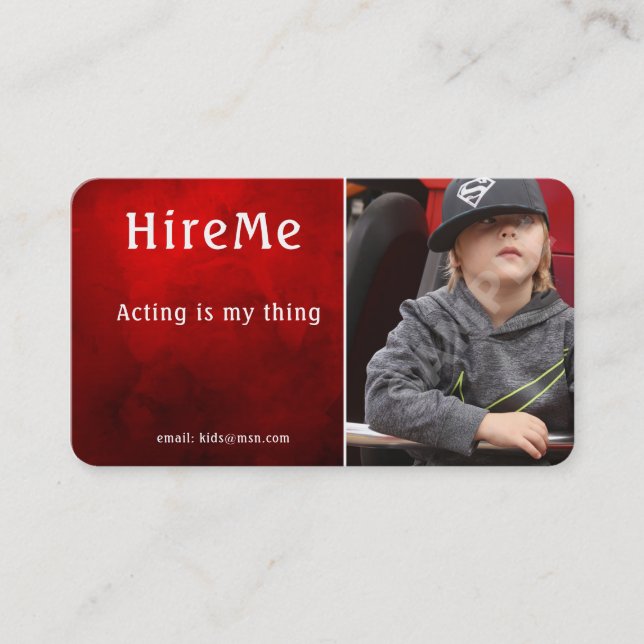 Kids Headshot Business Cards - Spielermodelle Visitenkarte (Vorderseite)