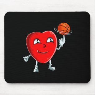 Kids Heart Bysketbyll Player Valentinstag Niedlich Mousepad