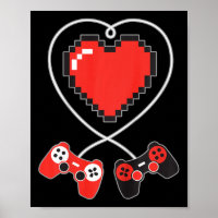 Kids Heart Pixel Art Video-Game Controller Valenti