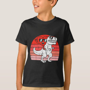 Kids Heart Riding Trex Dino Valentinstag Kleinkind T-Shirt
