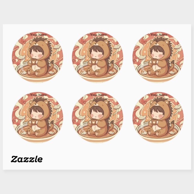 Kids Hedgehog School Sticker Sheet (Blatt)