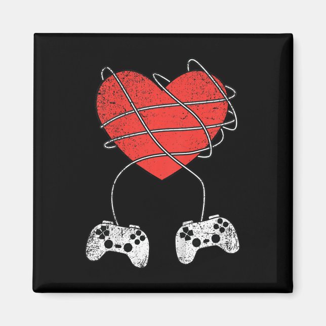 Kids Herz Video-Spiel Controller Valentinstag Cu Magnet (Vorne)