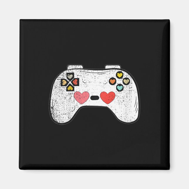 Kids Herz Video-Spiel Controller Valentinstag Cu Magnet (Vorne)