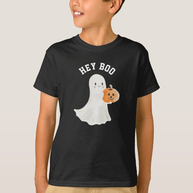 Kids Hey Boo Funny Halloween Tshirt (Vorderseite)