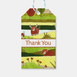 Kids Highland Cows Farm Birthday Geschenkanhänger