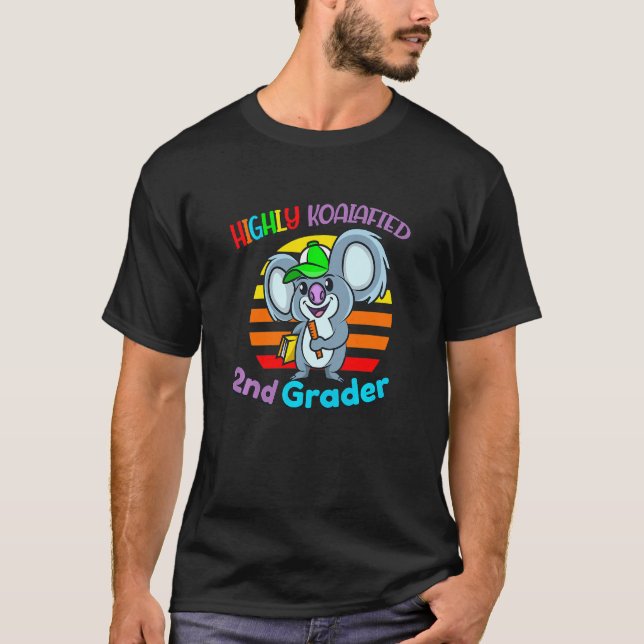 Kids Highly Koalafied 2nd Grader Back To School Ko T-Shirt (Vorderseite)