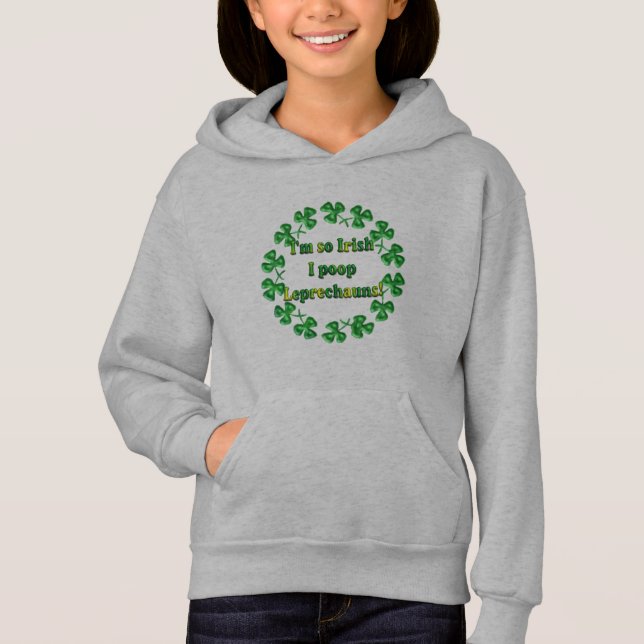 Kid's Hoodie-gekleidetes Sweatshirt Irish Pride (Vorderseite)