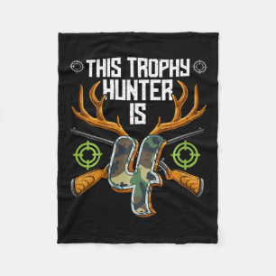 Kids Hunter Jäger 4. Geburtstag  Fleecedecke