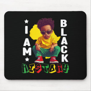 Kids I Am Black History Junger Schwarzer König Afr Mousepad