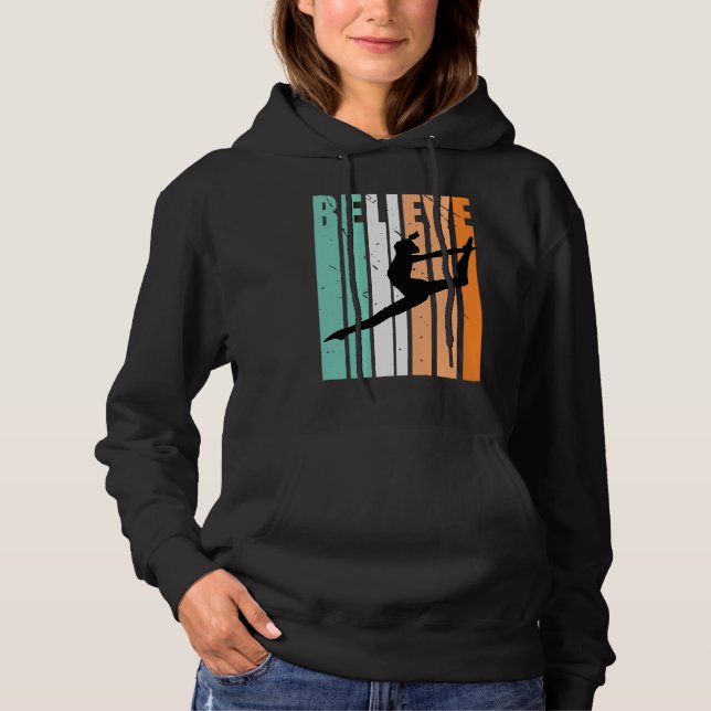 Kids I Love Dance Team Believe Dancer Dancing Retr Hoodie (Vorderseite)