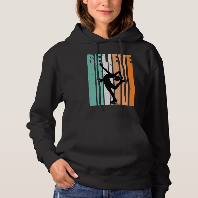 Kids I Love Ice Skating Team Believe Ice Skates Da Hoodie (Vorderseite)