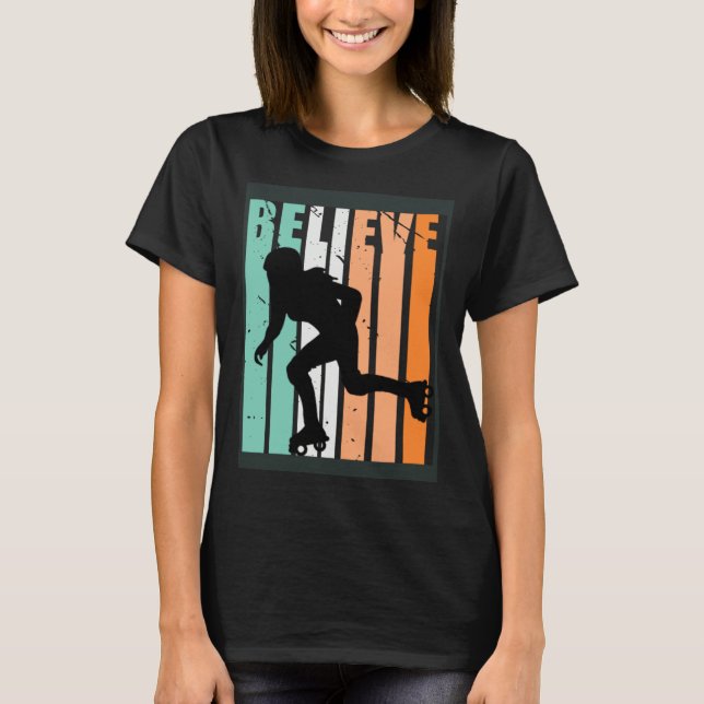 Kids I Love Roller Skating Team Believe Inline Ska T-Shirt (Vorderseite)