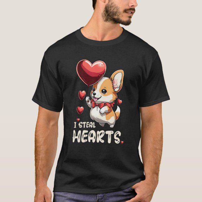 Kids I Steal Hearts Girls Boys Valentines Day Todd T-Shirt (Vorderseite)