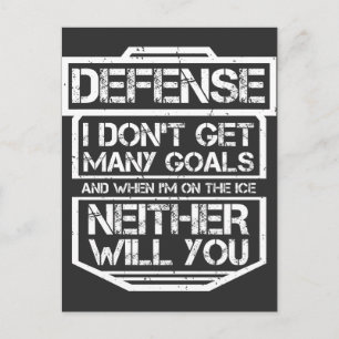 Kids Ice Hockey T - Shirt Funny Defenseman Player Postkarte