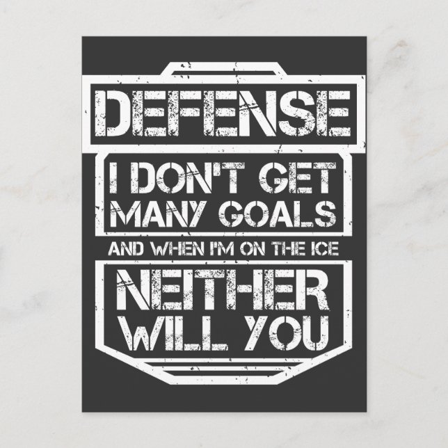 Kids Ice Hockey T - Shirt Funny Defenseman Player Postkarte (Vorderseite)