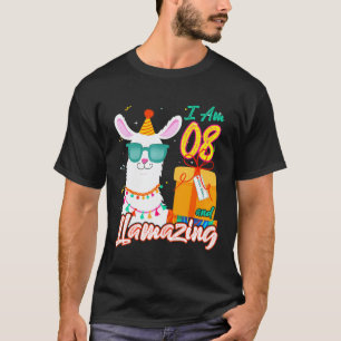 Kids ich bin 8 Jahre alt und Llamazing Lama 8. Geb T-Shirt