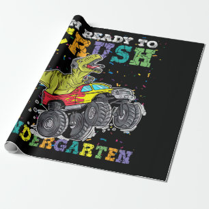 Kids ich bin bereit, den Kindergarten-Monstertruck Geschenkpapier