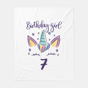 Kids ich bin bereits 7 Jahre Einhorn Geburtstag Mä Fleecedecke