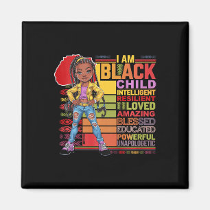 Kids ich bin schwarz Kind Geschichte Monat Afrikan Magnet