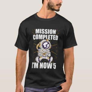 Kids I'm 5 bday Astronaut 5th Birthday Gamer Astro T-Shirt