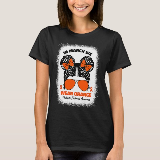 Kids In March We Wear Orange Ms Multiple Sclerosis T-Shirt (Vorderseite)