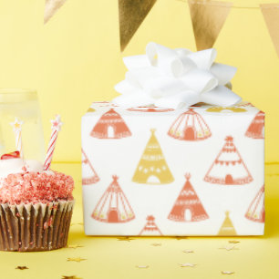 Kids Indian Teepes Tipi Zelt Games Red Yellow Geschenkpapier