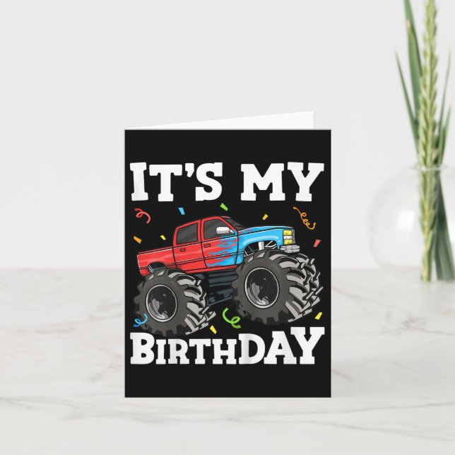 Kids its Birthday Monster Truck Birthday Boy to Karte (Vorderseite)