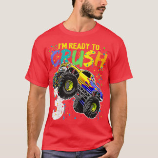 Kids Ix27m Ready to Crush 3 Monster Truck 3rd Birt T-Shirt