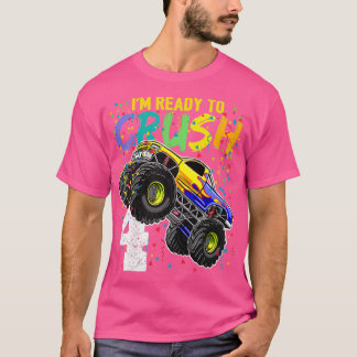 Kids Ix27m Ready to Crush 4 Monster Truck 4th Birt T-Shirt