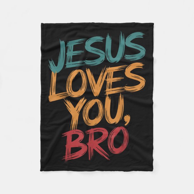Kids Jesus Loves You Bro Funny Christian Boys Todd Fleecedecke (Vorderseite)