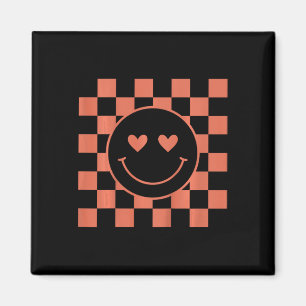 Kids Jugend Kariert Retro Valentinstag Lächeln Ges Magnet