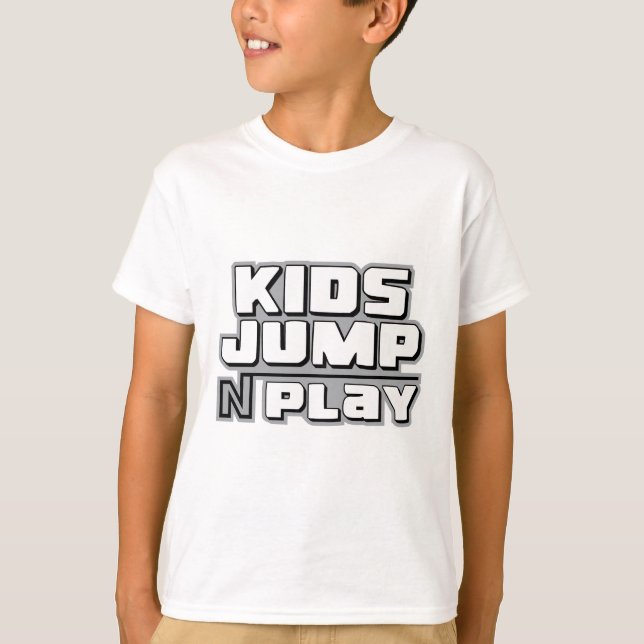 Kids Jump N Spielen Sie individuelle Typografie fü T-Shirt (Vorderseite)