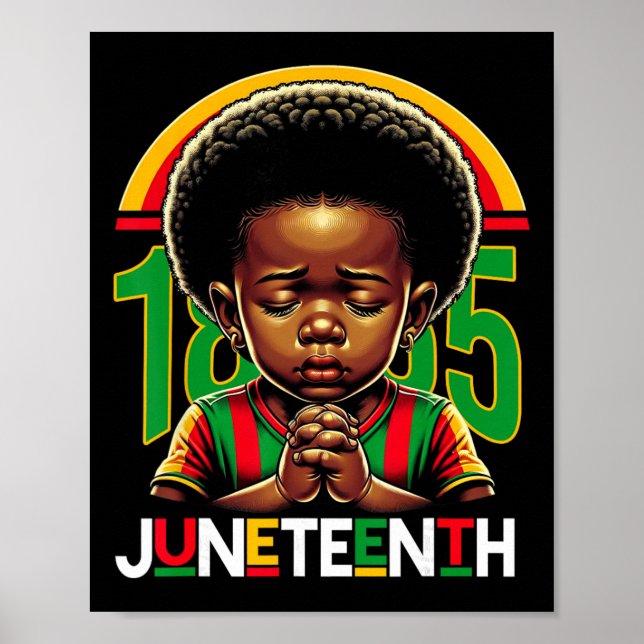 Kids Juneteenth Prinz 1865 Schwarzer Geschichtsmon Poster (Vorne)