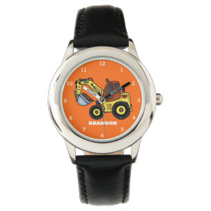 Kids Jungen Bau Digger Bagger Name Armbanduhr
