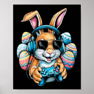 Kids Jungen Frohen Ostertag Hase Ei Videospiel Ki Poster