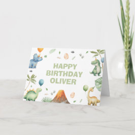 Kids Jurassic Dino Dinosaur Personalized Birthday Karte