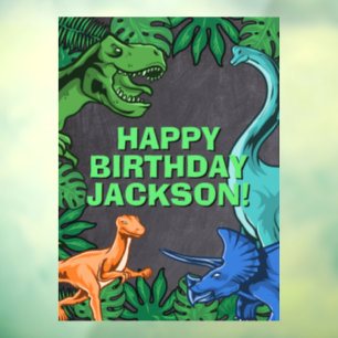 Kids Jurassic Trex Dino Dinosaur Geburtstag Fensteraufkleber