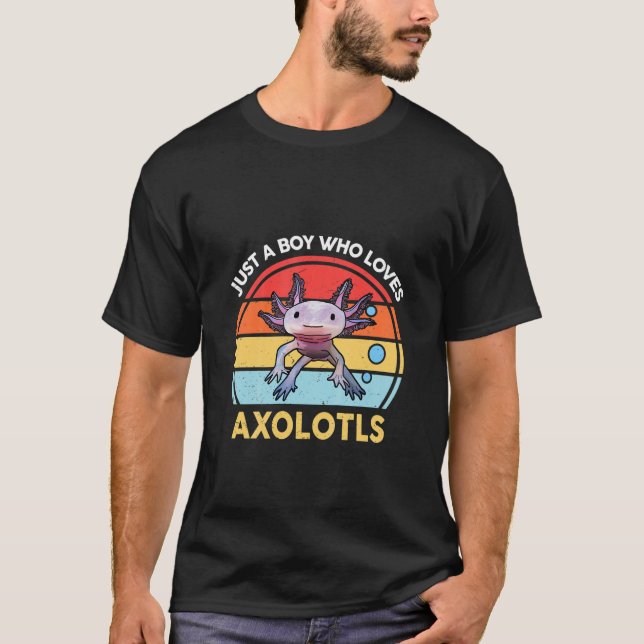 Kids Just A Boy Who Loves Axolotls Cute Axolotl T-Shirt (Vorderseite)
