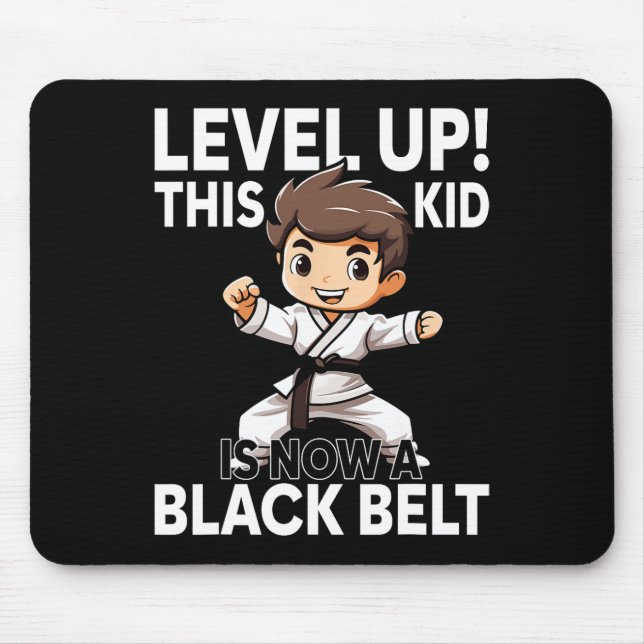 Kids Karate Uniform Black Belt Award  Mousepad (Vorne)