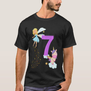 Kids Kids Fairy Birthday Party 7 Jahre Thema Unico T-Shirt