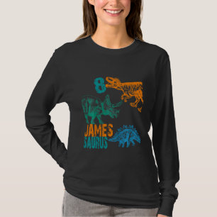 Kids Kids James Saurus 8. Geburtstag Boys Rex Bday T-Shirt