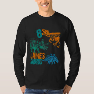 Kids Kids James Saurus 8. Geburtstag Boys Rex Bday T-Shirt