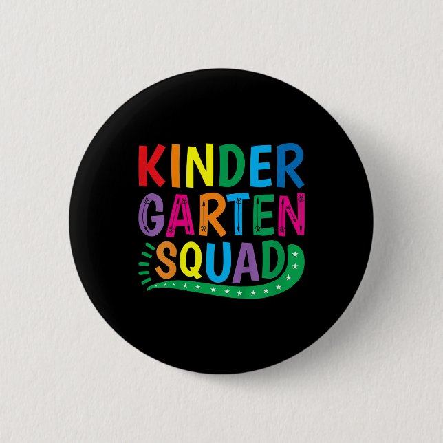 Kids Kids Kindergarten Squad Back To School  Button (Vorderseite)