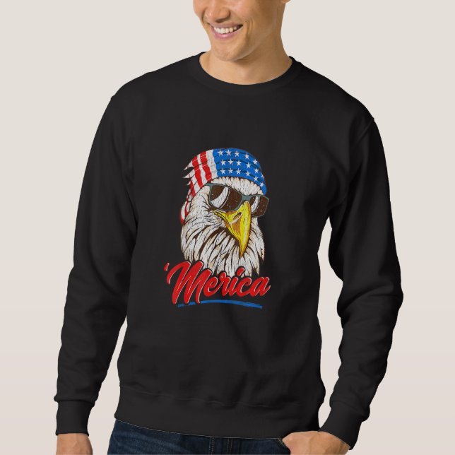 Kids Kids Merica Eagle Eagle schreien Adler Sweatshirt (Vorderseite)