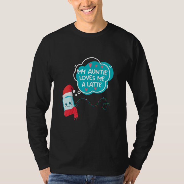 Kids Kids My Auntie Loves Me A Latte Aunt T-Shirt (Vorderseite)