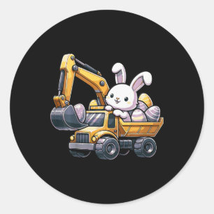 Kids Kids Osterhase Bagger Frohe Ostern  Runder Aufkleber