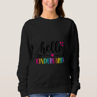Kids Kids White Hello Kindergarten Back To School Sweatshirt